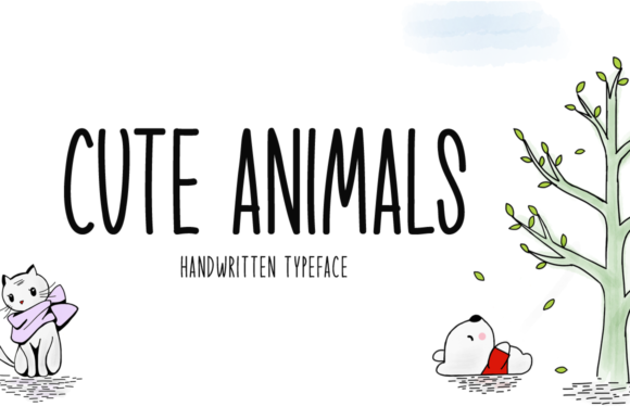 Cute Animals: A Handwritten Font for Web Design